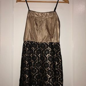 Glamorous • Metallic and Lace Slip Dress